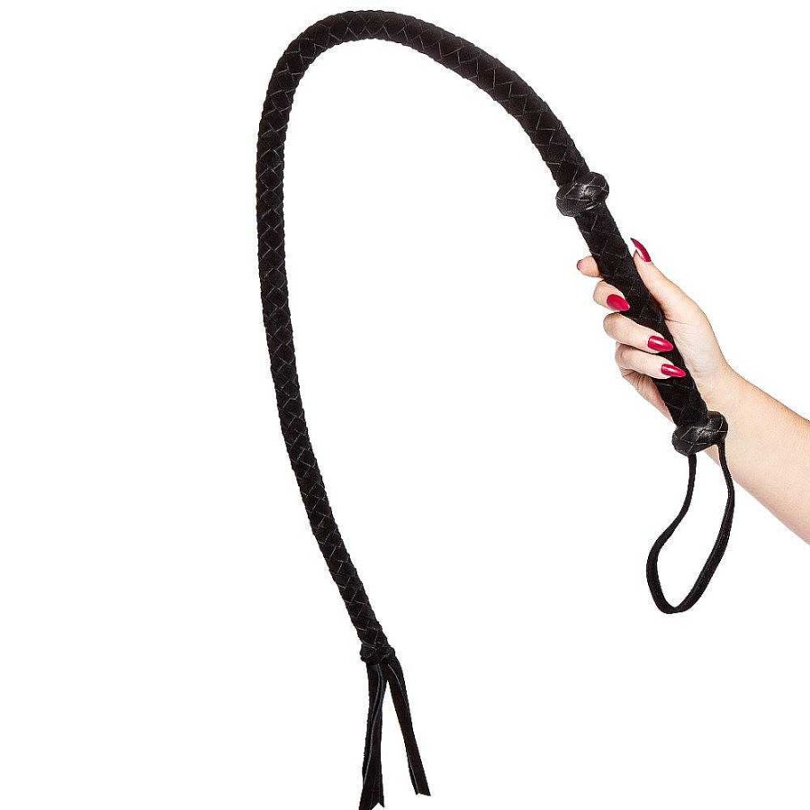 Bondara Bondara Luxe Persuasion Xl Suede Bull Whip - 42 Inch Black Floggers, Whips & Ticklers