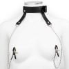 Bondara Bondara Pinch Collar And Nipple Clamps Black And Silver Nipple Toys & Clit Toys