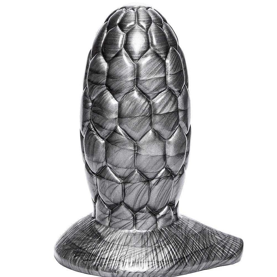 Bondara The Dragon'S Egg Monster Butt Plug - 6.5 Inch Dark Silver Anal Toys