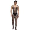 Bondara Bondara Man Lace Illusion Suspender Bodystocking Black Sexy Lingerie For Women