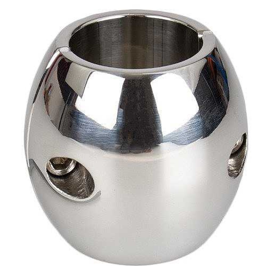 Bondara Hot Hardware Ball Bully Stainless Steel Oval Ball Stretcher - 5.5Cm Silver Cock & Ball Play Toys