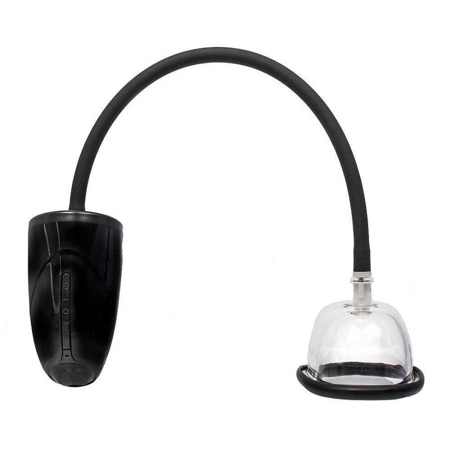 Bondara Bondara Smart Suction Rechargeable Pussy Pump Clear And Black Nipple Toys & Clit Toys