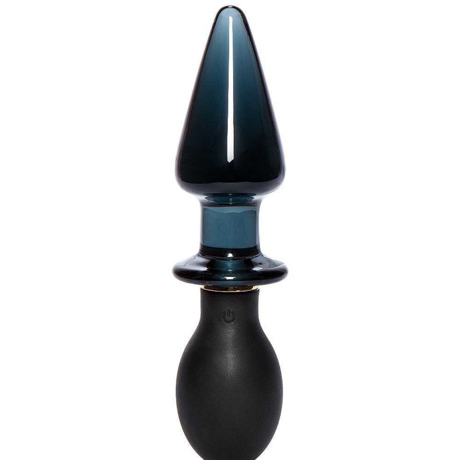 Bondara Bondara Silicone & Glass 10 Function Double Butt Plug - 6.8 Inch Black Anal Toys