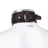 Bondara Bondara Black Contrast Stitch Faux Leather Collar And Leash Black And Red Bondage Restraints & Handcuffs