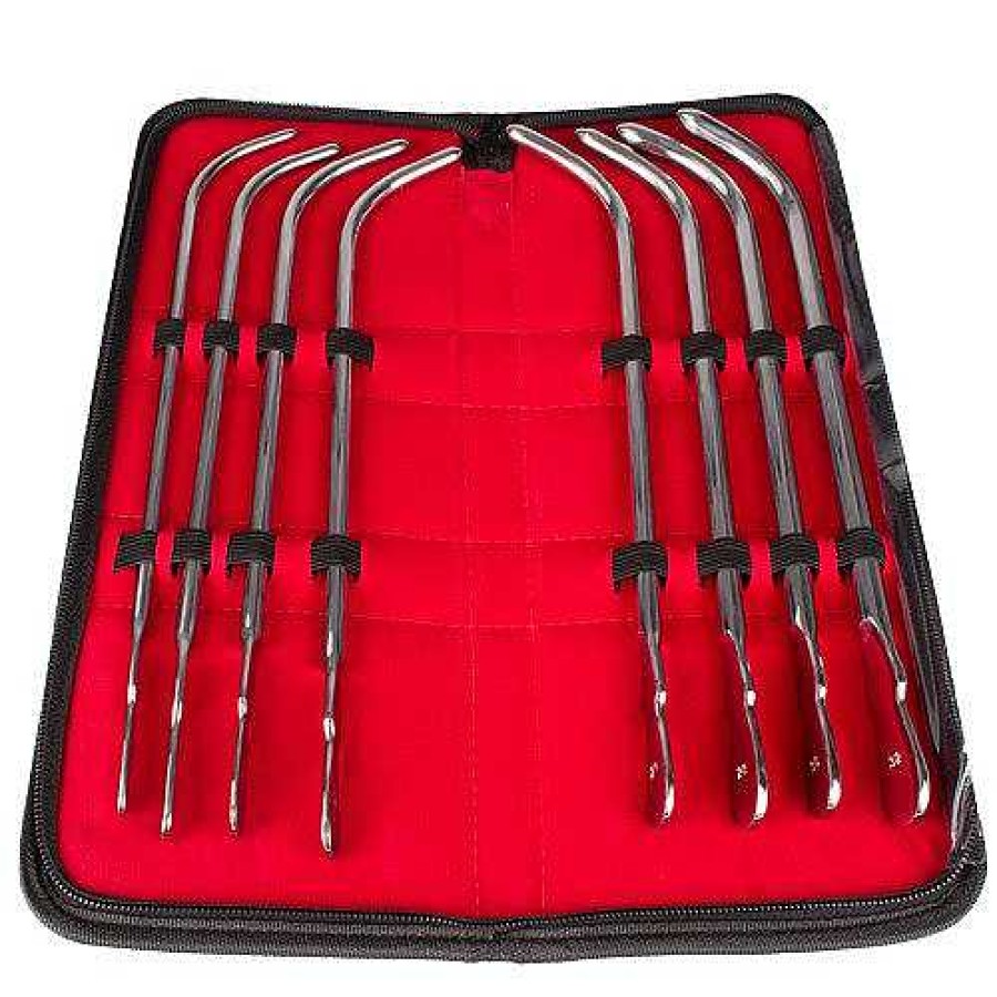 Bondara Torment 8 Piece Van Buren Urethral Sounds & Dilators Silver Medical Play Toys