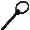 Bondara Bondara Silicone Ridged Penis Plug With Through-Hole - 8Cm Black Medical Play Toys