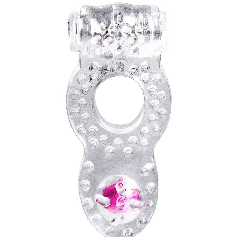 Bondara Bondara Double Duty Dual Stimulation Vibrating Cock Ring Clear Male Sex Toys