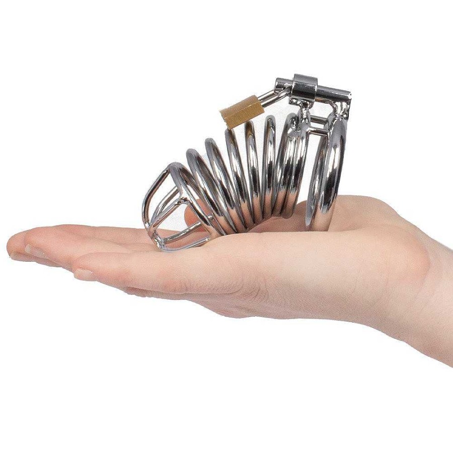 Bondara Bondage Torment Cockscrew Stainless Steel Adjustable Chastity Cage Silver Chastity Devices