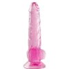 Bondara Crystal Clear Jellies Bondara Crystal Clear Suction Cup Ballsy Dildo - 6 Inch Pink Dildos