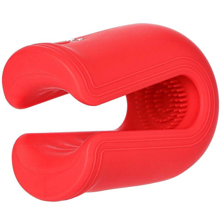 Bondara Bondara I Heart U Silicone 10 Function Vibrating Masturbator - 4 Inch Red Male Sex Toys