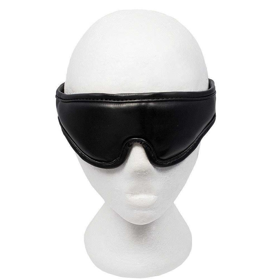 Bondara Bondara Extreme Comfort Faux Leather Padded Blindfold Black Blindfolds, Hoods & Masks