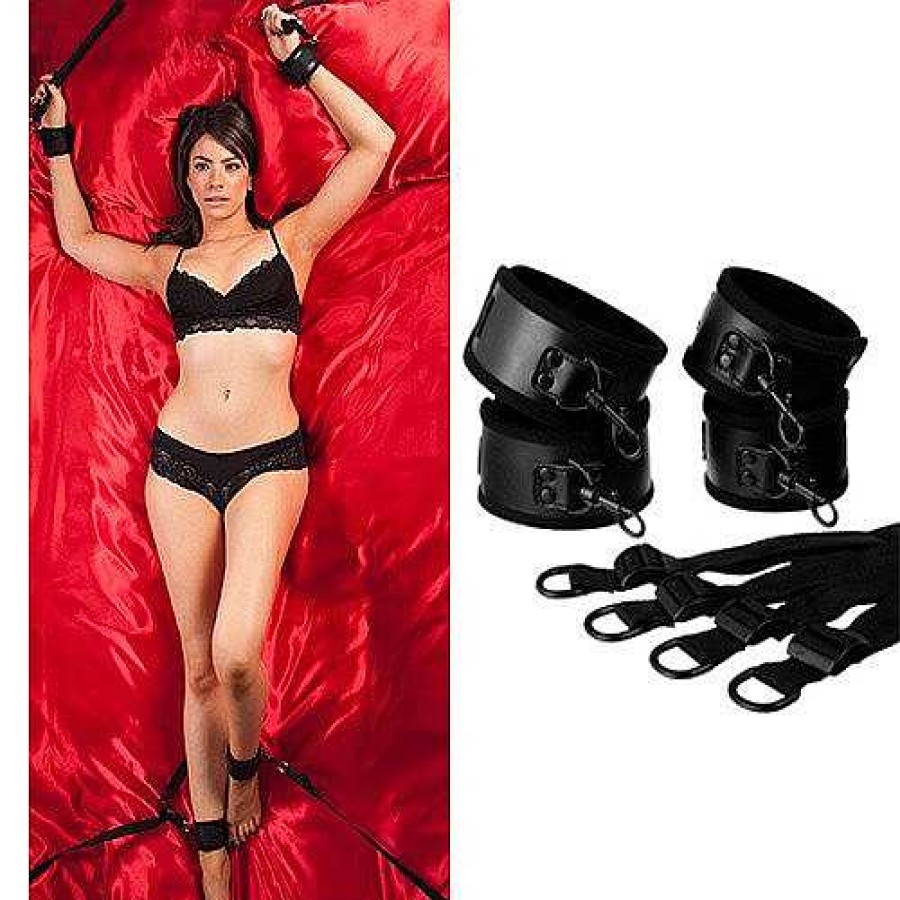 Bondara Bondage Bondara Black Pin Me To The Bed Restraint Bondage Restraints & Handcuffs