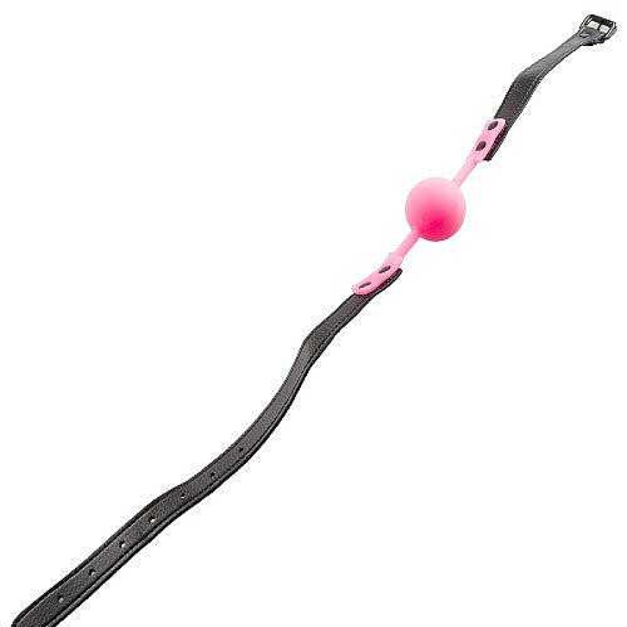 Bondara Bondara Pink 45Mm Silicone Ball Gag Pink And Black Ball Gags & Mouth Gags