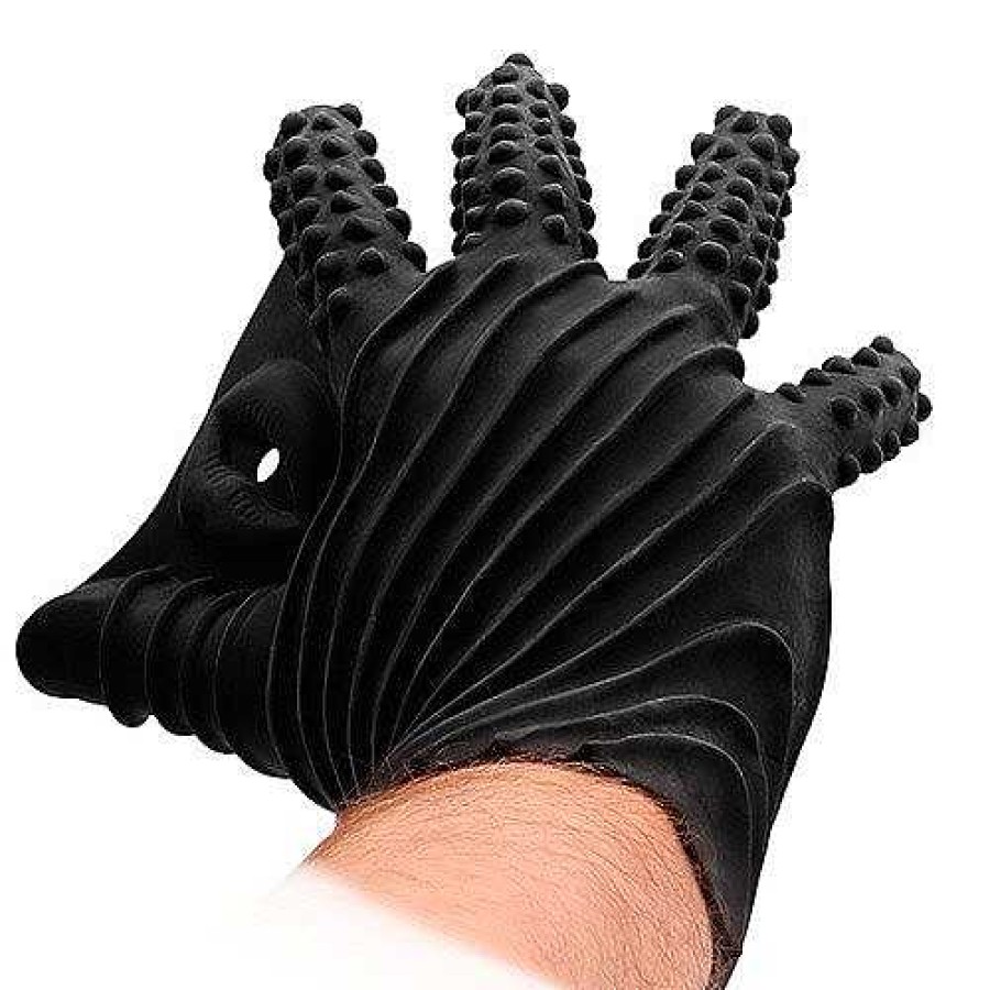 Bondara Fist It Silicone Textured Glove Black Fetish Clothing