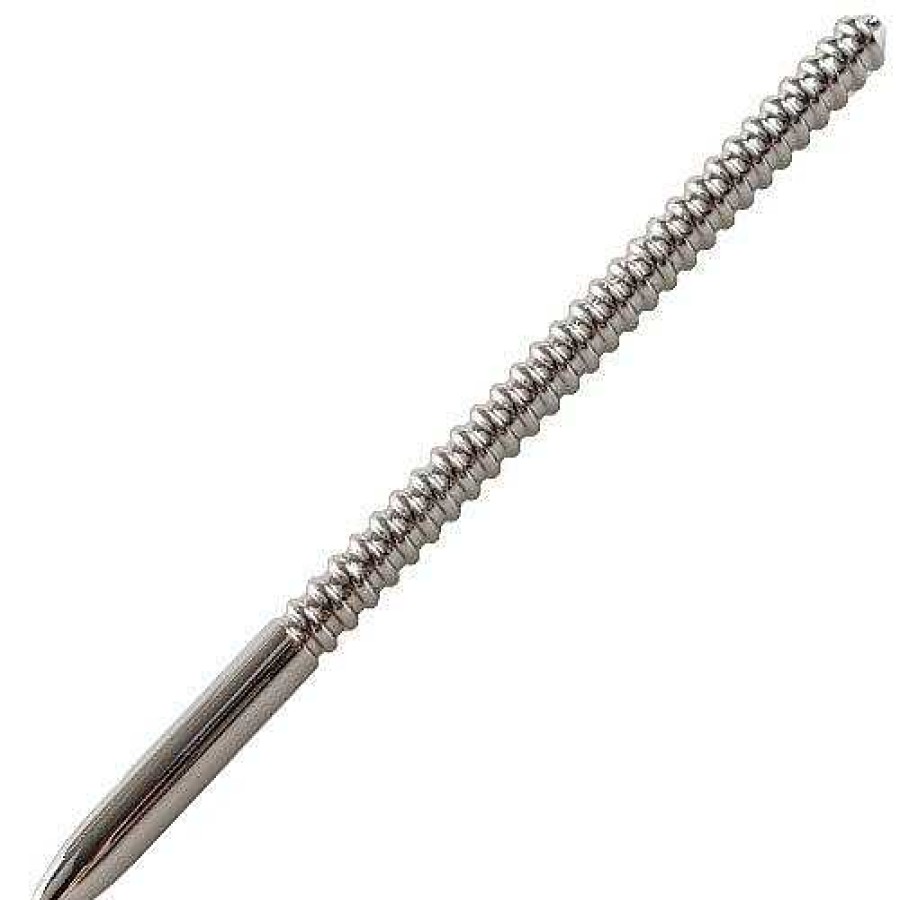 Bondara Torment Stainless Steel Ribbed Urethral Sound - 15.5Cm Silver Medical Play Toys