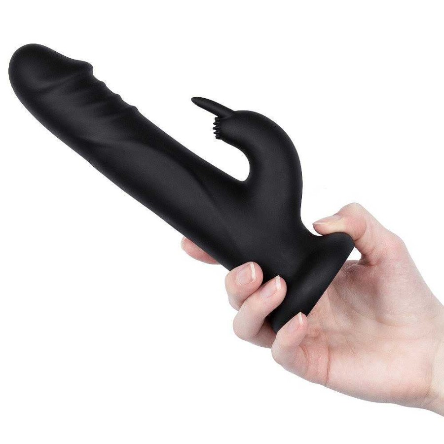 Bondara Bondara 10 Function Rotating Rabbit Dildo Vibrator - 8 Inch Black Vibrators