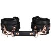 Bondara Boutique Bondara Black & Gold Faux Leather Ankle Cuffs Black And Rose Gold Bondage Restraints & Handcuffs