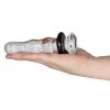 Glacier Glacier Glass Beaded Diamond Dildo - 5.5 Inch Clear And Black Dildos