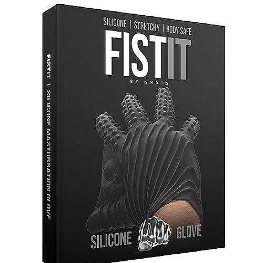 Bondara Fist It Silicone Textured Glove Black Fetish Clothing