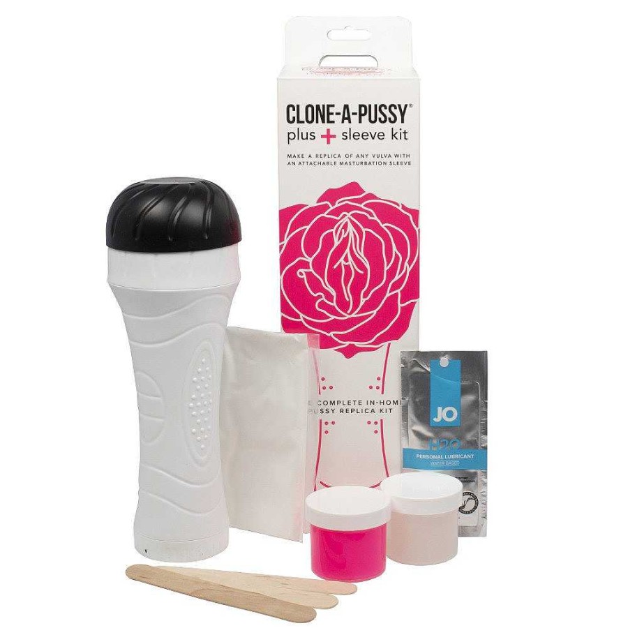 Clone-A-Willy Clone-A-Pussy Plus Masturbator Sleeve Kit Pink With White Case Adult Gifts & Games