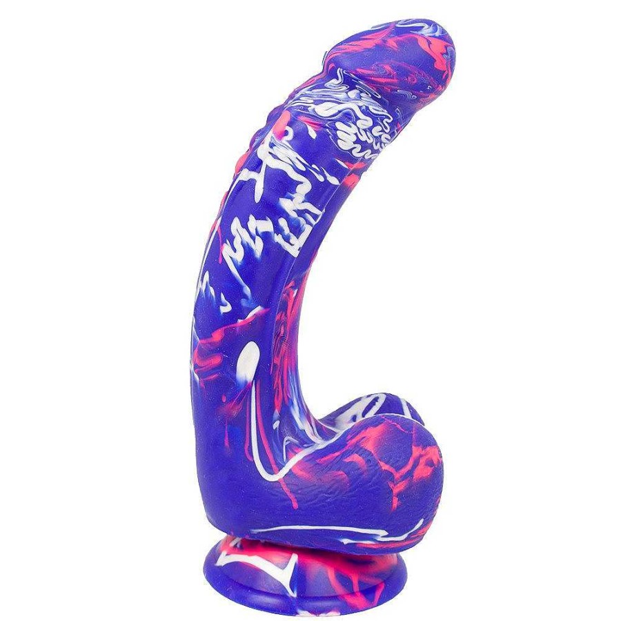 Bondara Bondara Art Attack Graffiti Splash Dildo - 8 Inch Blue, Pink & White Dildos