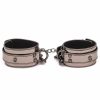 Bondara Bondage Bondara Silver Service Faux Leather Ankle Cuffs Gunmetal Bondage Restraints & Handcuffs