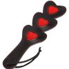 Bondara Bondara Luxe Love Struck Leather Suede Heart Paddle - 14.5 Inch Black And Red Floggers, Whips & Ticklers