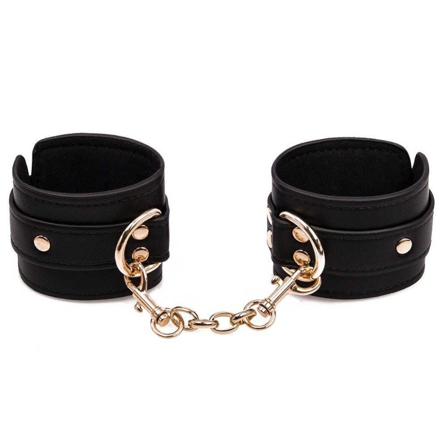 Luxe Bondara Luxe Gilded Cage Faux Leather Handcuffs Black Bondage Restraints & Handcuffs