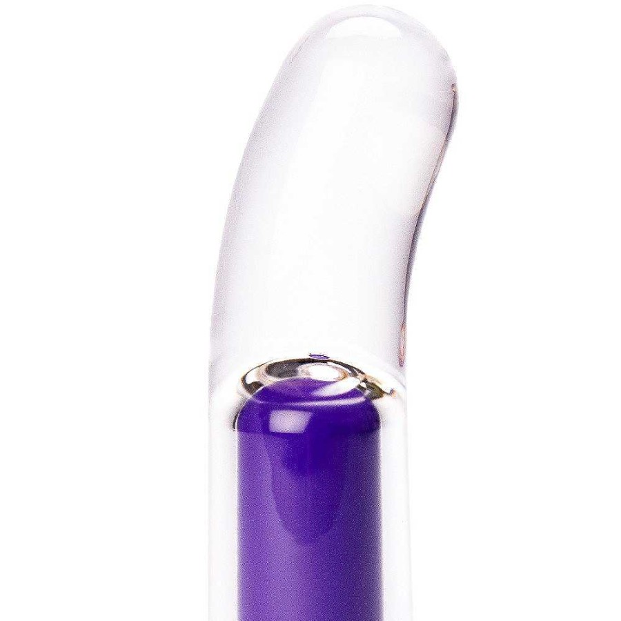 Bondara Bondara Clear Acrylic 10 Function Prostate Butt Plug - 4.5 Inch Clear And Purple Anal Toys