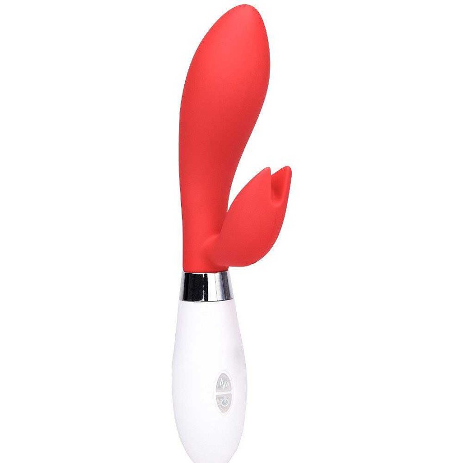 Bondara Bondara Clit Crazy Red 10 Function G-Spot Rabbit Vibrator Red And White Vibrators