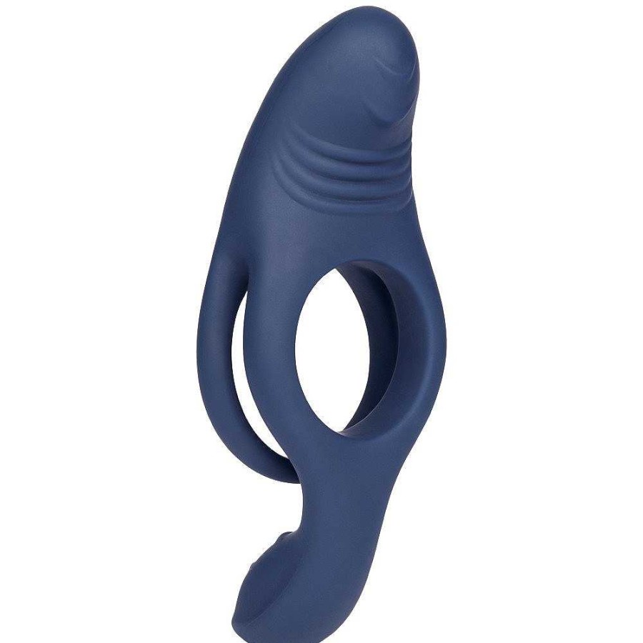 Bondara Bondara Power Boost Silicone 10 Function Cock & Ball Ring Navy Sex Toys For Couples