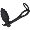 Bondara Bondara Cock Rocket 10 Function Butt Plug And Double Cock Ring Black Anal Toys