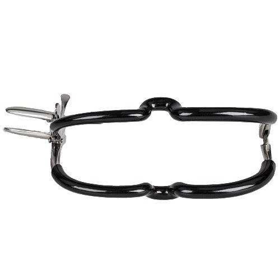 Bondara Torment Stainless Steel And Rubber Jennings Mouth Gag Black And Silver Ball Gags & Mouth Gags