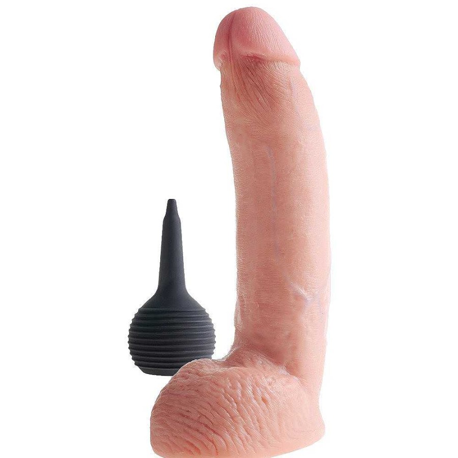 Pipedream Pipedream King Cock Light Squirting Ballsy Dildo - 8, 9, 10 Inch Light Tone Dildos