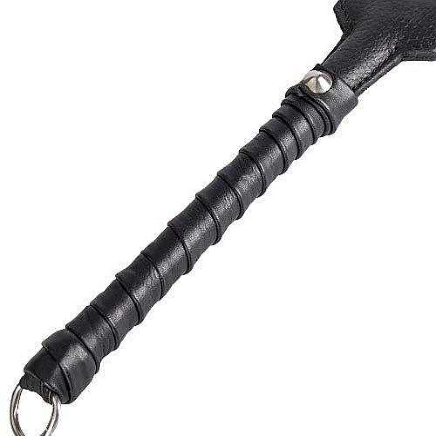 Luxe Bondara Luxe Real Leather Keyhole Spanking Paddle - 21 Inch Black Floggers, Whips & Ticklers