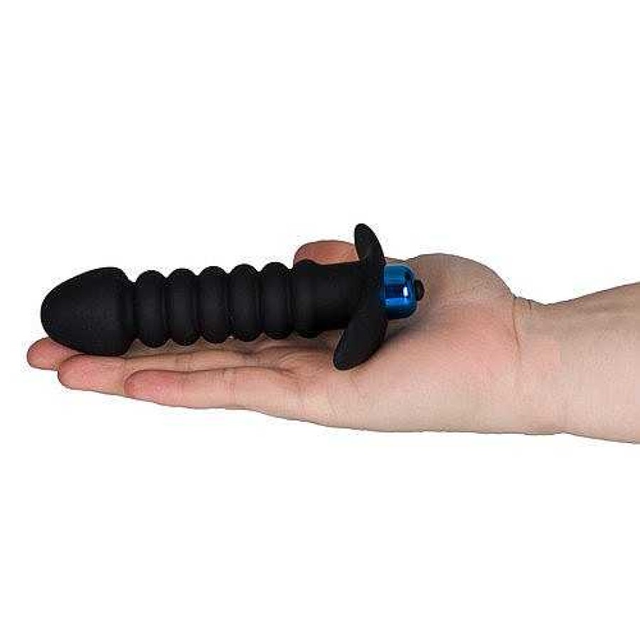 Bondara Bondara Wingman 10 Function Ribbed Butt Plug - 5.5 Inch Black Anal Toys