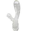 Glacier Glacier Glass Curved G-Spot Rabbit Dildo - 7.5 Inch Clear Dildos