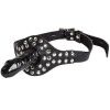 Bondara Torment Studded Double Dildo Gag With Padlock - 4.5 Inch Black Ball Gags & Mouth Gags