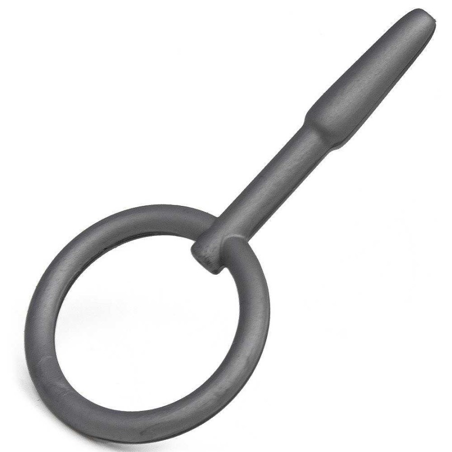 Bondara Bondara Mini Dummy Penis Stretcher Plug With Through-Hole - 6Cm Silver Medical Play Toys