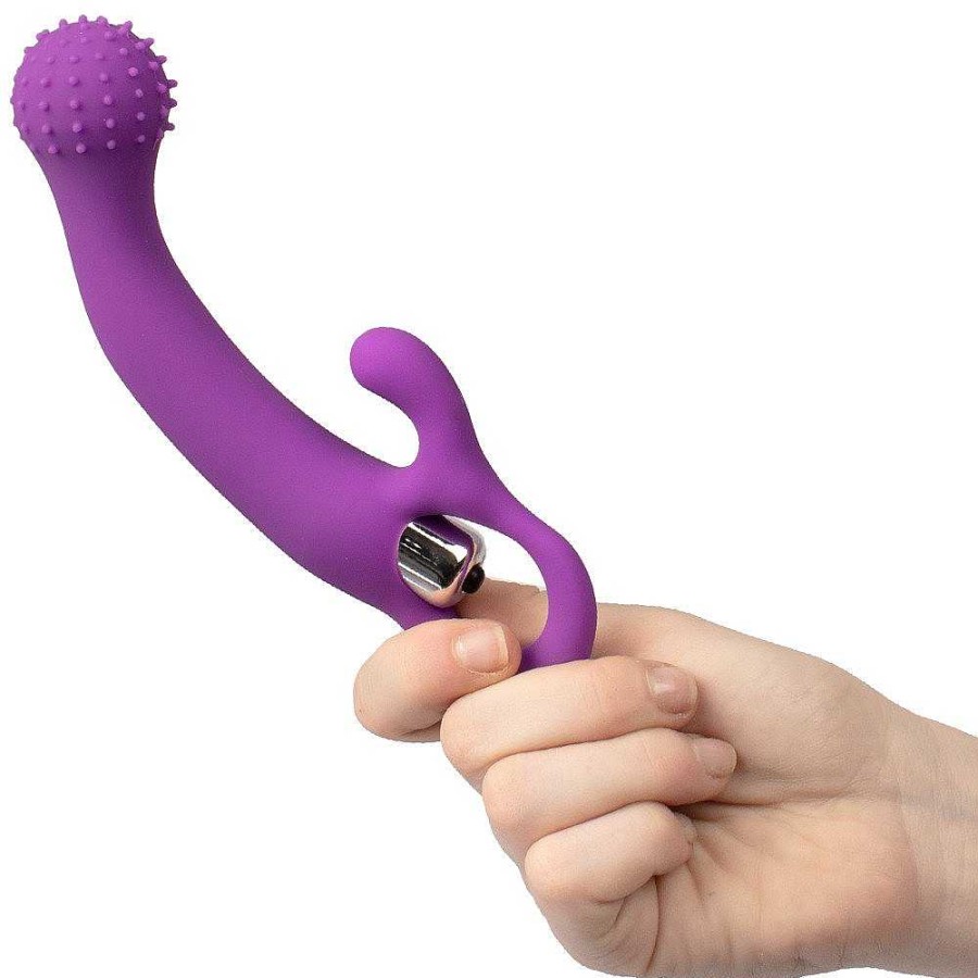 Bondara Bondara Silicone 10 Function Dotted G-Spot Rabbit Vibrator Purple Vibrators