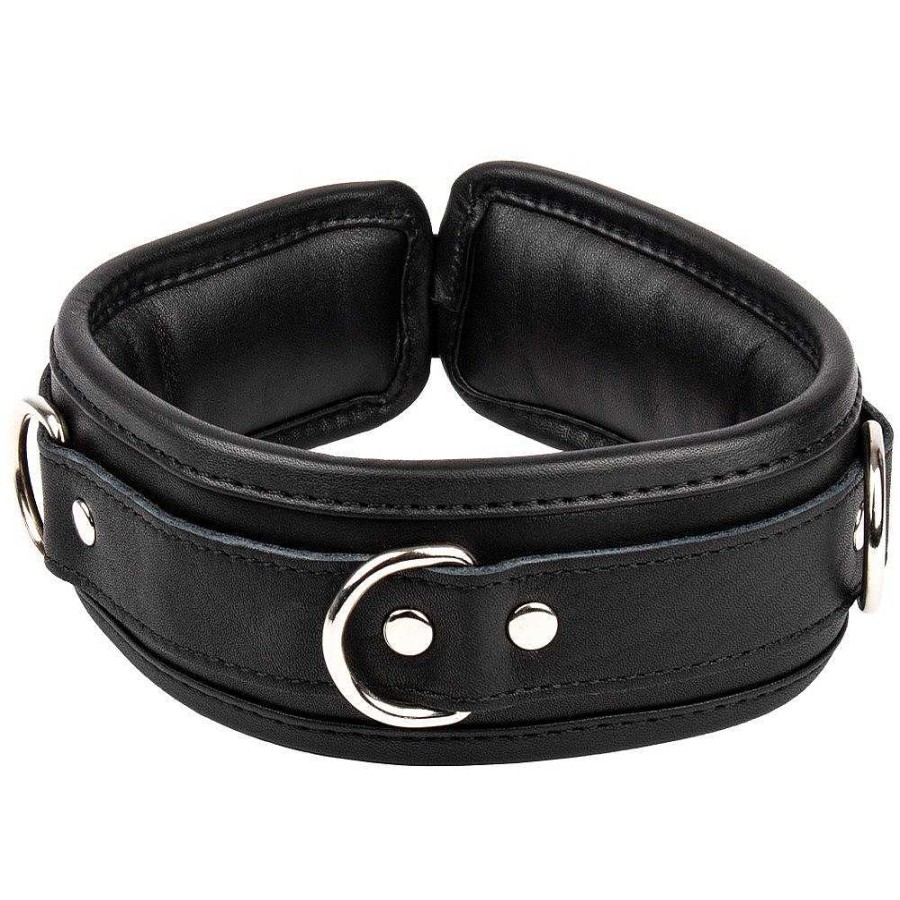 Luxe Bondara Luxe Erotica Leather Lockable Collar Black Bondage Restraints & Handcuffs