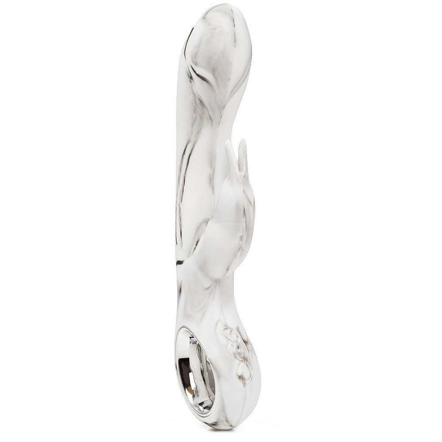 Bondara Mon Amour Silicone 16 Function Rabbit Vibrator White Marble Vibrators