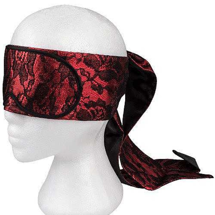 Bondara Boutique Bondara Red Luxury Tie Up Blindfold Red & Black Blindfolds, Hoods & Masks