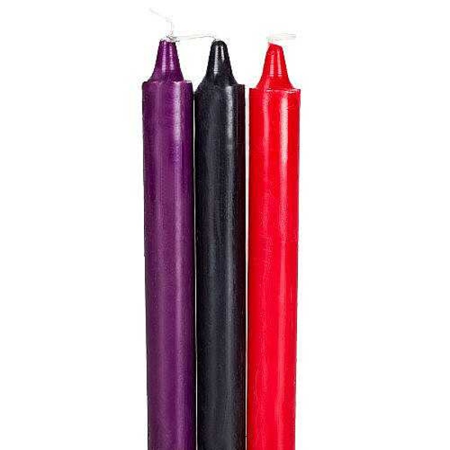 Doc Johnson Doc Johnson Japanese Drip Bondage Candles - 3 Pack Black, Purple, Red Bondage Equipment