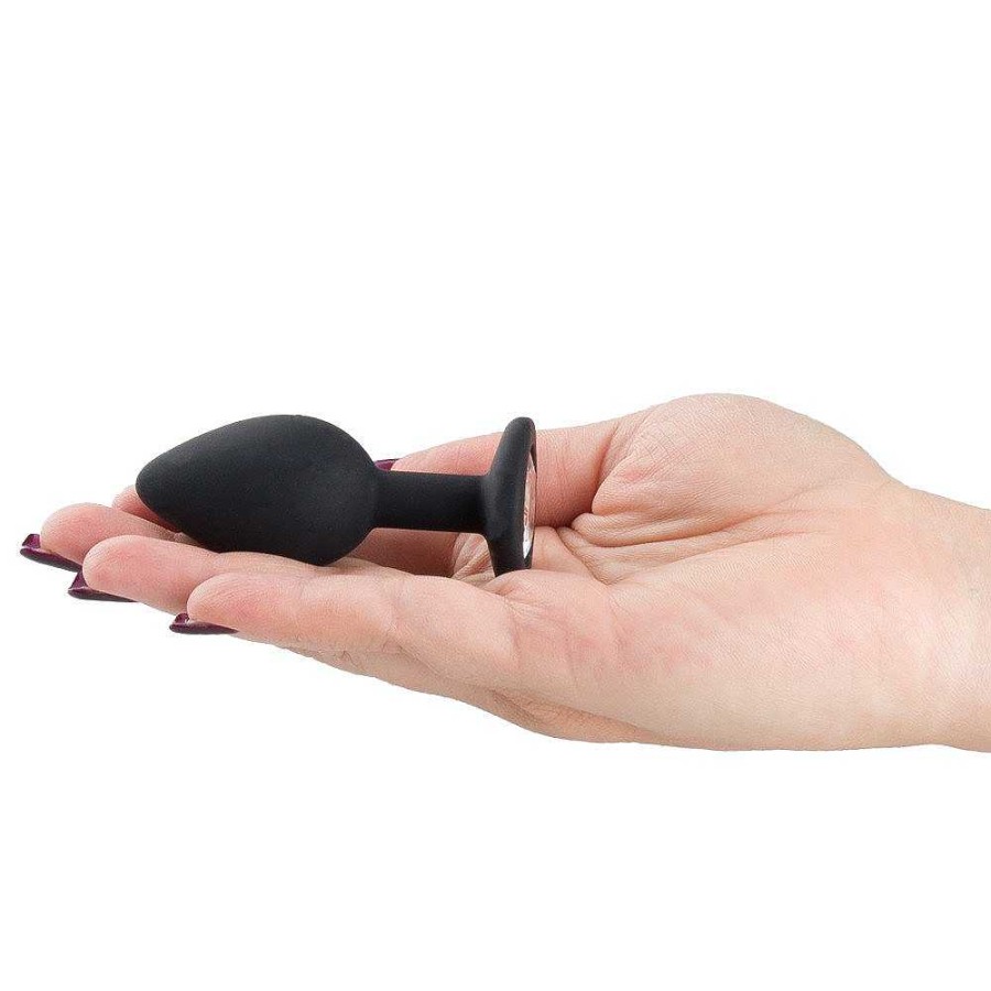 Bondara Bejewelled Silicone Butt Plug - 2.5, 3 Or 3.5 Inch Black Anal Toys