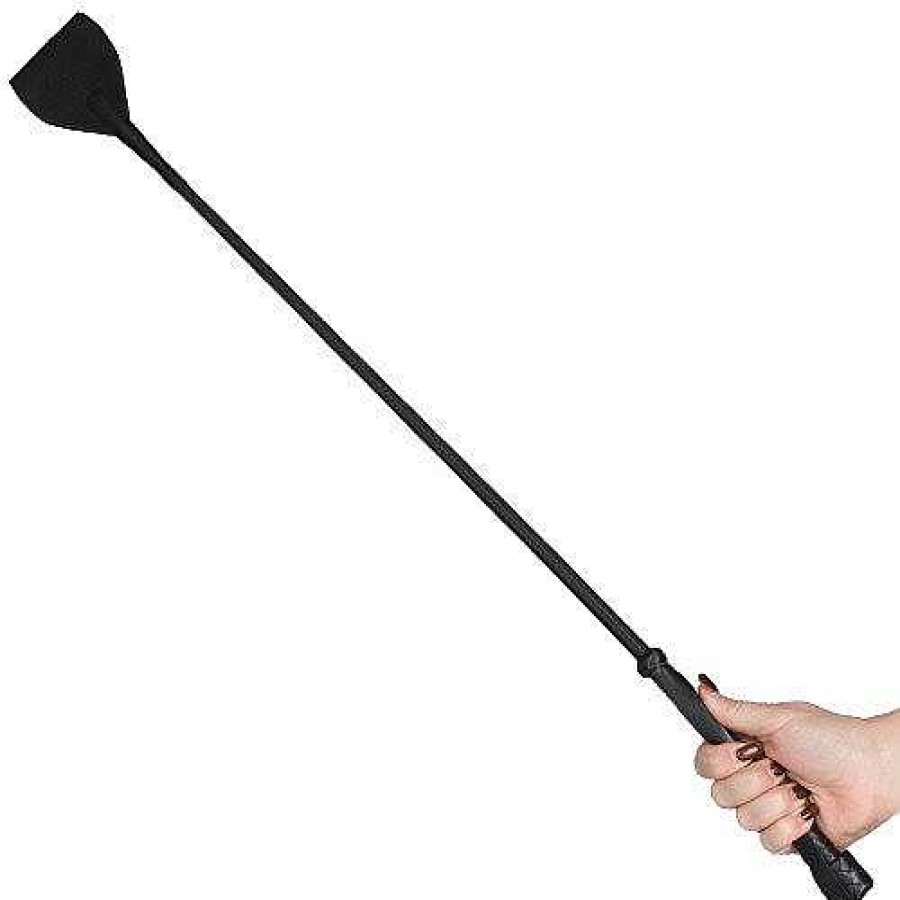 Bondara Bondara Nubuck Leather Riding Crop - 27 Inch Black Floggers, Whips & Ticklers