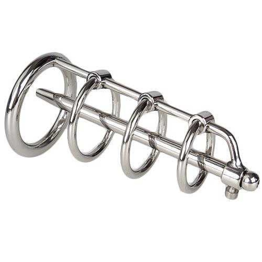 Torment Torment Stainless Steel Gates Of Hell & Urethral Sound - 11.7Cm Silver Chastity Devices