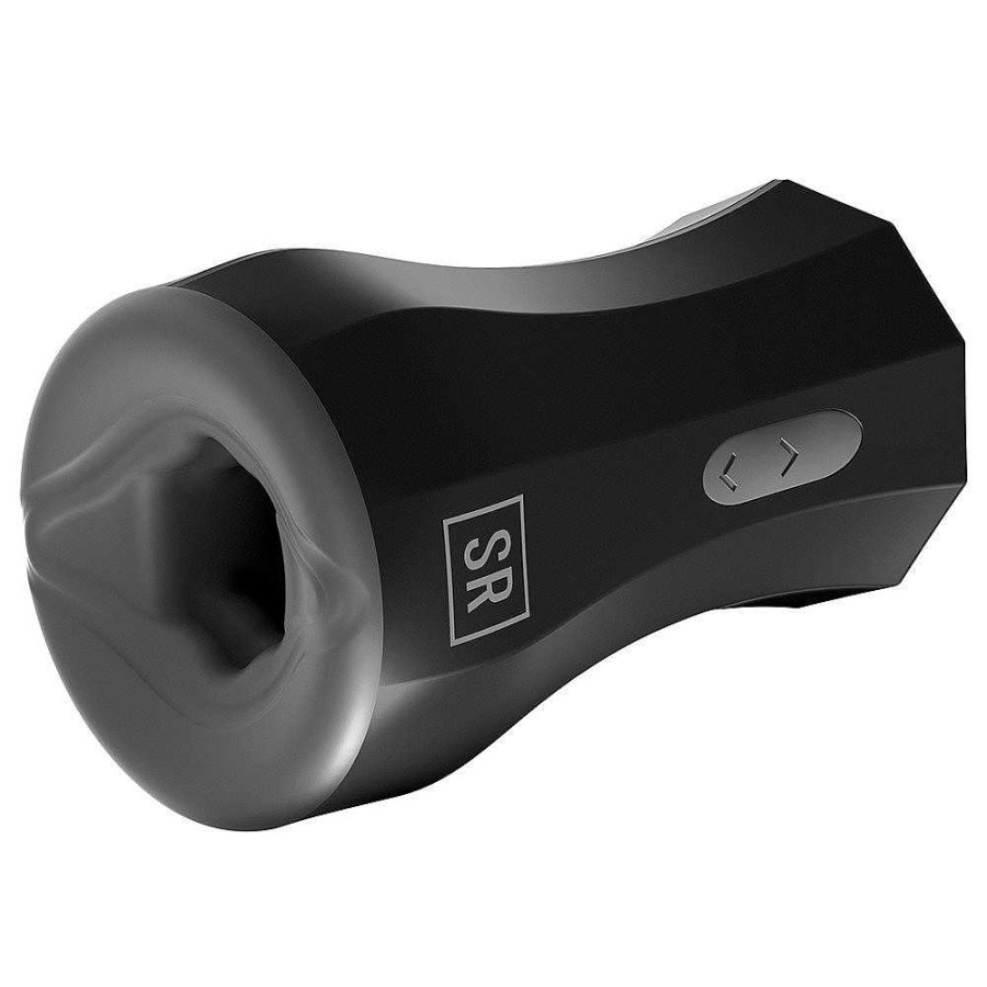 Pipedream Control By Sir Richard'S Silicone Twin Turbo Stroker - 6.25 Inch Black And Grey Male Sex Toys