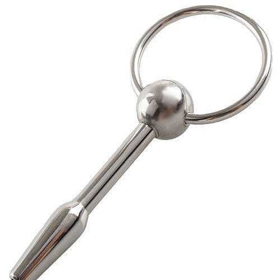 Bondara Torment Stainless Steel Stopper Through-Hole Penis Plug - 7Cm Silver Medical Play Toys