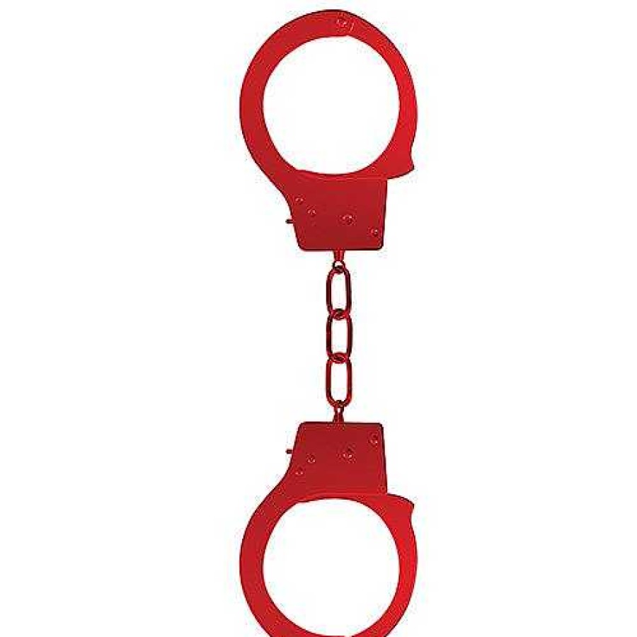 Bondara Ouch! Metal Beginner'S Handcuffs Red Bondage Restraints & Handcuffs